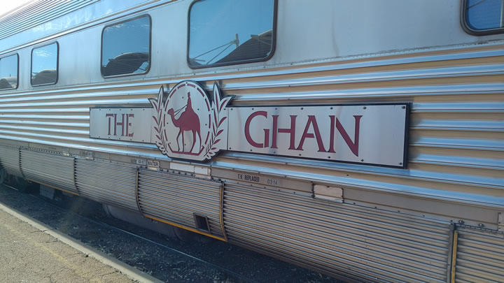 The Ghan  preparing to depart