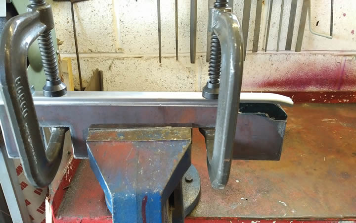 Bend jig in use